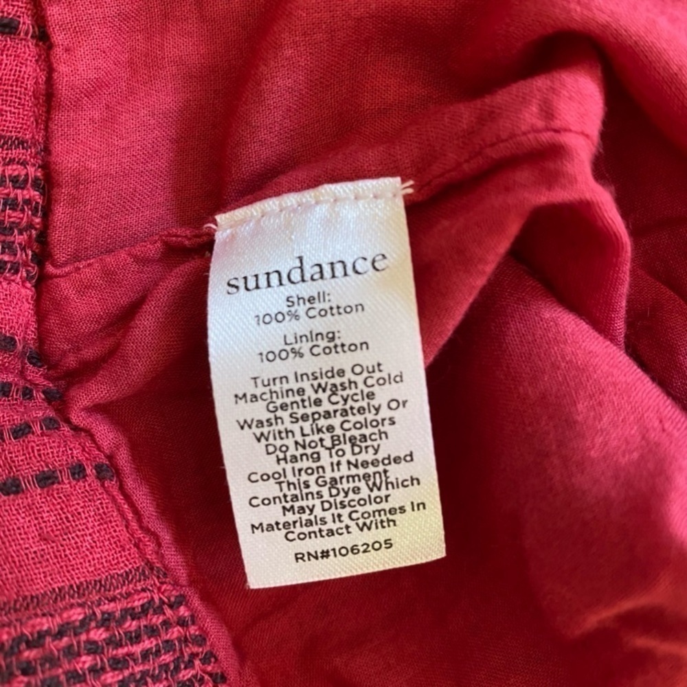 Sundance pants women size small Red drawstrings lined cotton pants NWT - Picture 7 of 10